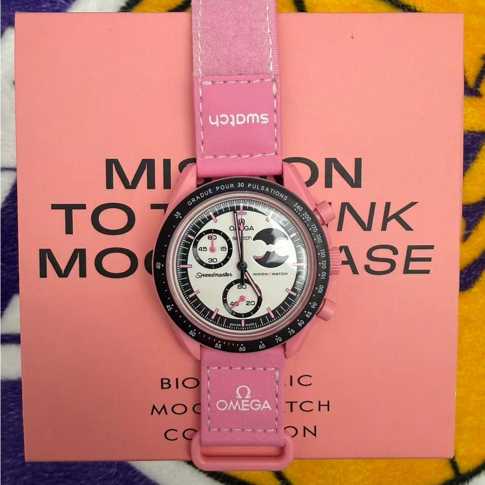 🍡Omega X Swatch Mission to the Pink Moonphase Watch